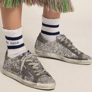 Super-star Golden Goose Sliver & Dark gray Sneakers